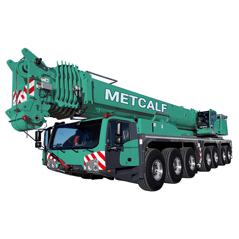 Tadano AC7450-1 green crane with Metcalf branding